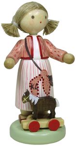 Flade Mädchen mit Spielzeugpferdchen  (Flade 5187) Mädchen mit Spielzeugpferdchen